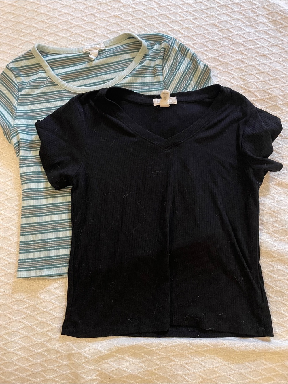 Full Tilt Black Ribbed Short Sleeve Tees